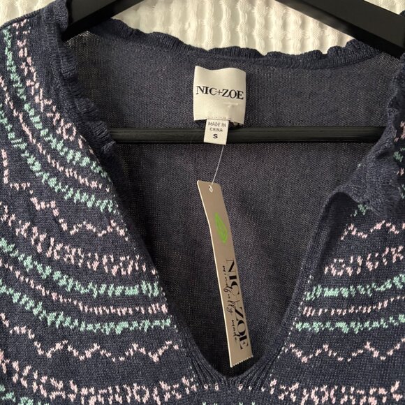 Nic+Zoe NEW Intarsia Stitches Sweater, size small - Picture 5 of 6